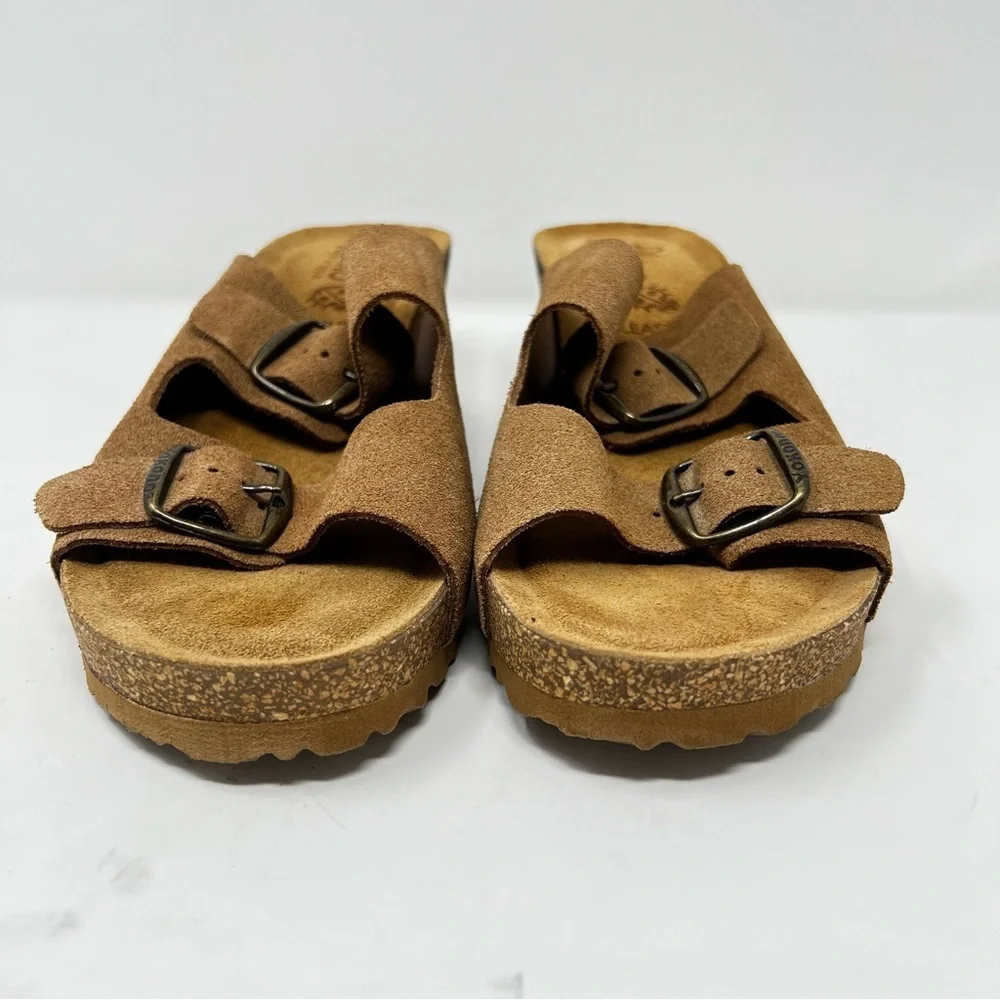 Yokono Stylish Brown Suede Wedge Sandals